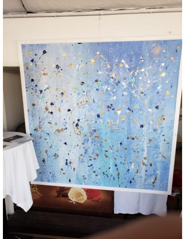 Blue Champagne. 145 x 145 cm. Gunilla Larsson votre restaurant rapide dans 