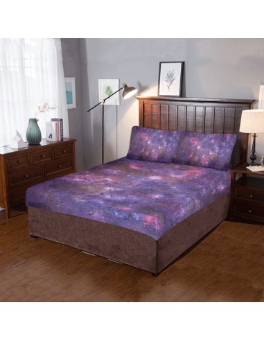 3-Piece Bedding Set (1 Duvet Cover 86"x70" 2 Pillowcases 20"x30") Violet Universe Fin de série