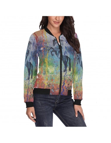 gratitude bomber Women's All Over Print Bomber Jacket(Model H36) Venez acheter