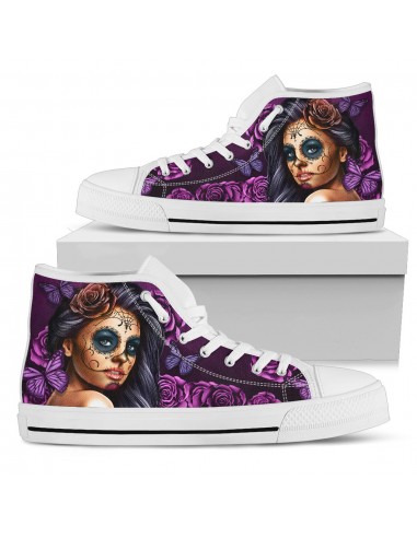 Baskets Montantes Femme - Purple Calavera pas cher