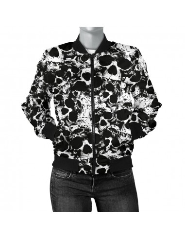 Bomber Fin Tête de Mort Femme Skull Grunge est présent 