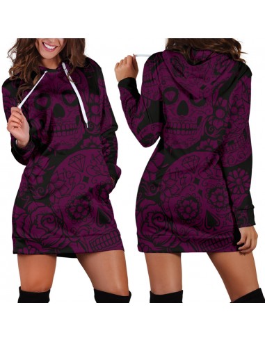 PURPLE SUGAR SKULL - Robe Sweat à Capuche prix pour 