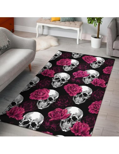 Tapis de Salon Tête de Mort avec Roses en ligne