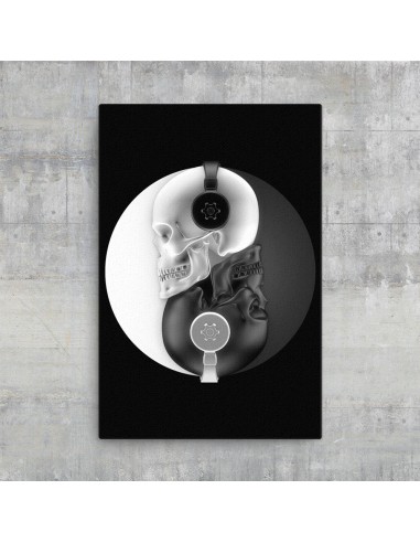 Tableau Tete de Mort Yin & Yang l'achat 