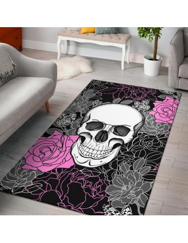 Tapis Tête de Mort Roses Mauves et Papillons vente chaude votre 