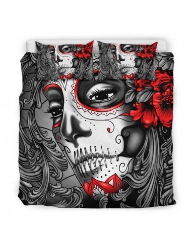 Housse de Couette Tête de Mort La Catrina destockage