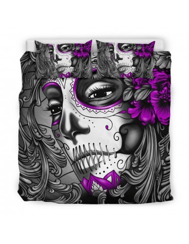 Housse de Couette Tête de Mort La Catrina - Purple vous aussi creer 