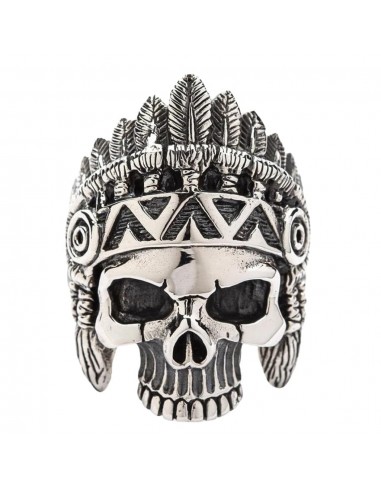 Bague Tête de Mort Chef Indien en stock