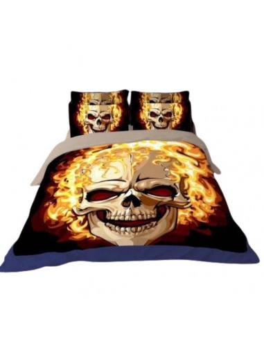 Housse de Couette Tête de Mort imprimé Hell Skull pas cher