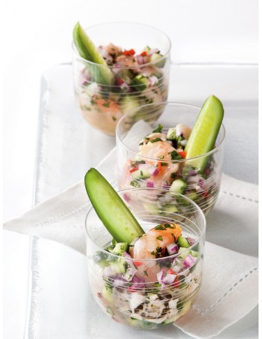 Verrines de ceviche de poisson, citron, tomates séchées et amandes des créatures d'habitude