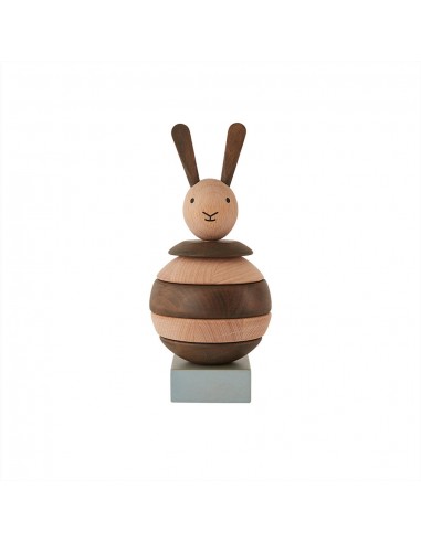 Lapin empilable en bois - Nature / Foncé prix pour 