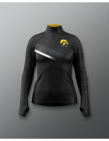 Maillot de lutte Iowa pour femme Elite 1/4 Zip sublimé 2023