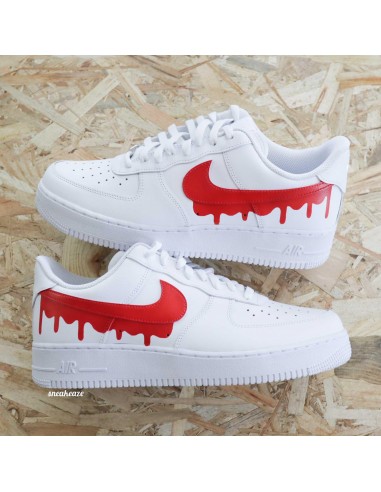 Drip Rouge - Air Force 1 custom rembourrage situé sous