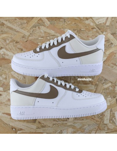 Outline beige tones - Air Force 1 custom le des métaux précieux