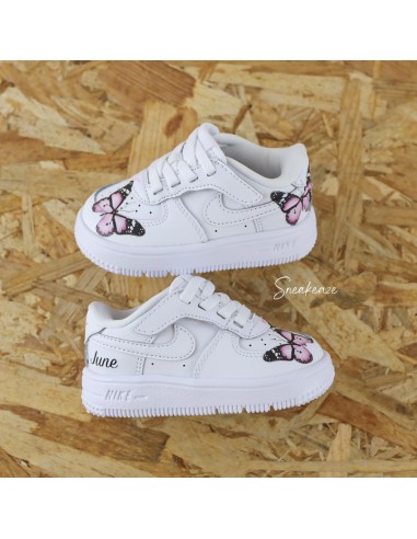 Papillons + Prénom (couleur au choix) - Air Force 1 custom enfant livraison et retour toujours gratuits