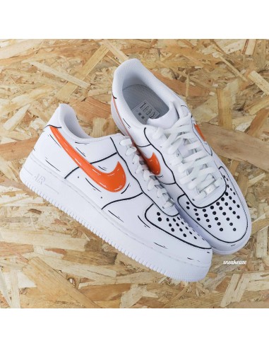 Color sketch orange - Air Force 1 custom pour bénéficier 