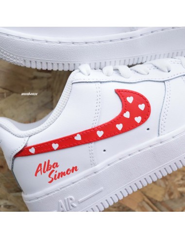 Coeur prénom & date - Air Force 1 custom français